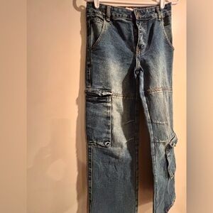 Stylish Blue Cargo Jeans